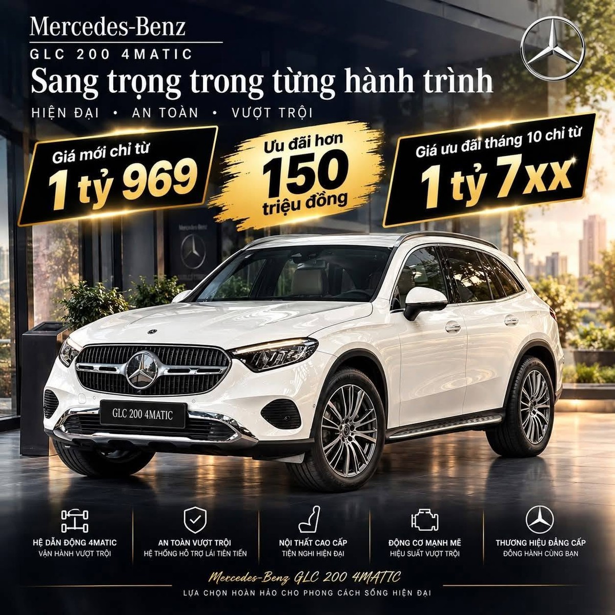 Poster ưu đãi Mercedes-Benz GLC 200 4MATIC tháng 10/2026 tại Haxaco Cần Thơ